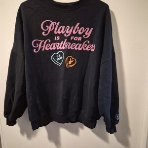 PacSun Black Sweatshirt with Pink, Teal & Orange Graphic